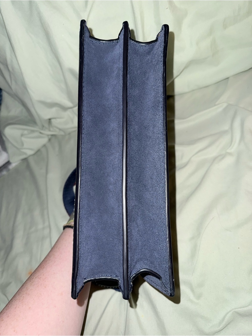 Tory Burch Navy T Monogram shoulder bag - Picture 3 of 8